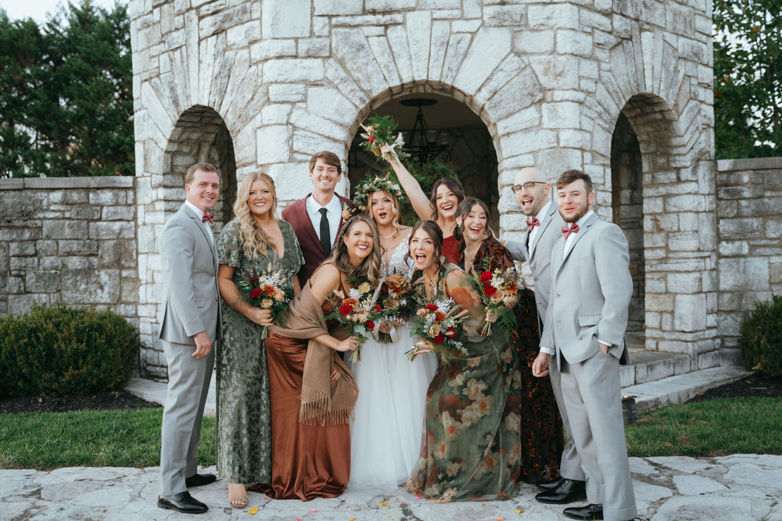 Bridal party at Kincaid House, Knoxville Tennessee