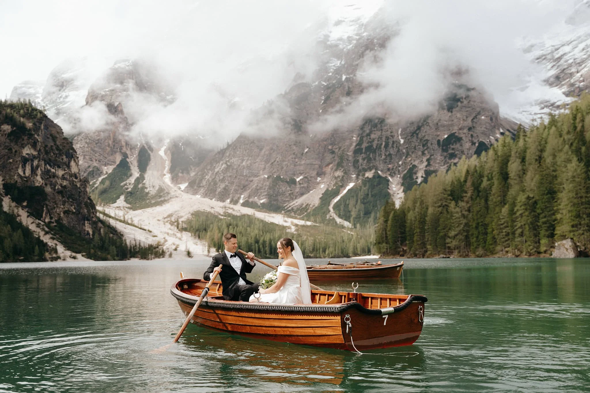 Lago di braids elopement Romantic Elopement in Dolomites, Italy