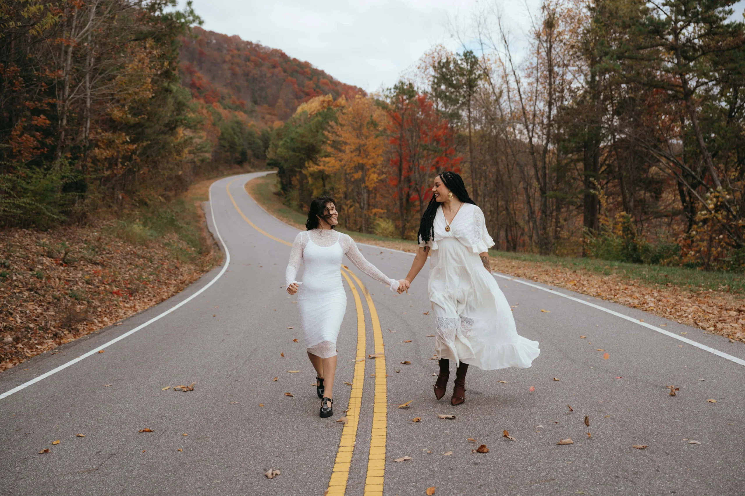 Couple enjoying their photoshoot at Foothills parkway